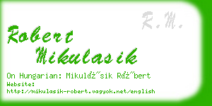 robert mikulasik business card